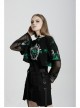 High Waist Plastic Belt Side Fake Pocket Black Punk Skirt