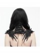 Black Lace Fabric Feather Shape Lace Feather Rose Flower Gothic Collar