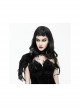 Black Gothic Feather One-Shoulder Weft Velvet Fabric Metal Buckle Collar