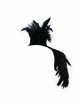 Black Gothic Feather One-Shoulder Weft Velvet Fabric Metal Buckle Collar