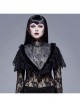 Black Silver Triangle Shawl Jacquard Fabric Lace Fabric Feather Lace Gothic Shawl