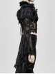 Black Gothic Transparent Lace Trim Big Trumpet Sleeve 3D Flower Rabbit Fur Lace Shawl