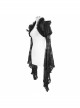 Black Gothic Transparent Lace Trim Big Trumpet Sleeve 3D Flower Rabbit Fur Lace Shawl