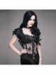 Black Gothic Transparent Lace Cotton Waist Fishbone Feather Flower Corset