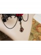 Gothic Red Rose Retro Palace Choker Black Lace Female False Collar
