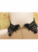Gothic Red Rose Retro Palace Choker Black Lace Female False Collar