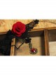 Gothic Red Rose Retro Palace Choker Black Lace Female False Collar