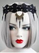 Punk Style Exaggerated Rivets Black Lace Headband Halloween Prom Accessories