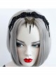 Punk Style Exaggerated Rivets Black Lace Headband Halloween Prom Accessories