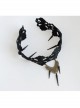 Punk Style Exaggerated Rivets Black Lace Headband Halloween Prom Accessories