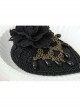 Black Lady Party Banquet Top Hat Dress Gorgeous Palace Gothic Hairpin