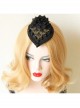 Black Lady Party Banquet Top Hat Dress Gorgeous Palace Gothic Hairpin