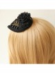 Black Lady Party Banquet Top Hat Dress Gorgeous Palace Gothic Hairpin