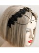 Gothic Bride Black Lace Chain Gems Creative Banquet Host Headband