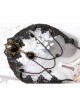 Gothic Bride Black Lace Chain Gems Creative Banquet Host Headband