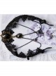 Gothic Bride Black Lace Chain Gems Creative Banquet Host Headband