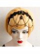 Gothic Bride Black Lace Chain Gems Creative Banquet Host Headband