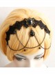 Gothic Bride Black Lace Chain Gems Creative Banquet Host Headband