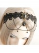 Gothic Bride Black Lace Chain Gems Creative Banquet Host Headband
