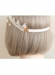 White Lolita Christmas Fashion Bride Lace Pearl Flowers Elastic Band Headband
