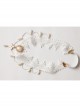 White Lolita Christmas Fashion Bride Lace Pearl Flowers Elastic Band Headband