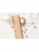 White Lolita Christmas Fashion Bride Lace Pearl Flowers Elastic Band Headband