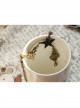 Punk Fashion Girl Black Star Rose Bracelet Ring One Chain