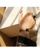 Punk Fashion Girl Black Star Rose Bracelet Ring One Chain
