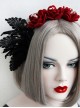 Gothic Retro Red Rose Black Lace Fashion Prom Party Sexy Headband