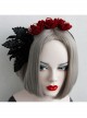 Gothic Retro Red Rose Black Lace Fashion Prom Party Sexy Headband