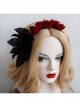 Gothic Retro Red Rose Black Lace Fashion Prom Party Sexy Headband