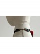 Gothic Retro Red Rose Fashion Black Lace Female Choker