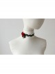 Gothic Retro Red Rose Fashion Black Lace Female Choker