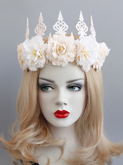 Fashion White Adult Child Princess Crown Bride Wedding Dress Garland Christmas Prom Headband