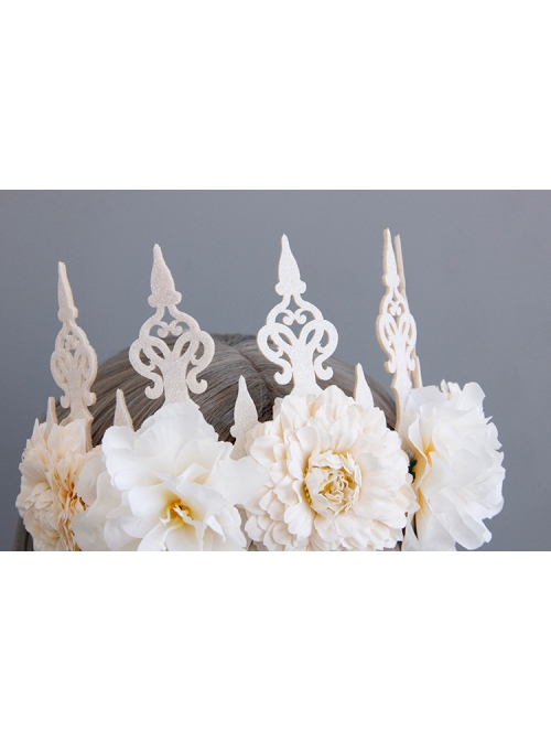 Fashion White Adult Child Princess Crown Bride Wedding Dress Garland Christmas Prom Headband
