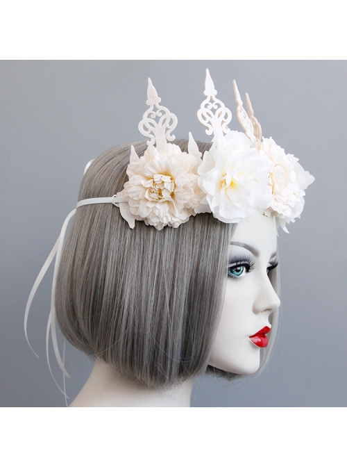 Fashion White Adult Child Princess Crown Bride Wedding Dress Garland Christmas Prom Headband