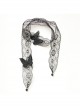 Gothic Black Net Yarn Lace Butterfly Female Bandage Sweater Chain Necklace