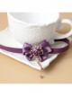 Retro Lace Fashion All-Match Purple Bow Chain Satin Choker