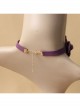 Retro Lace Fashion All-Match Purple Bow Chain Satin Choker