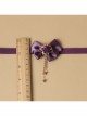 Retro Lace Fashion All-Match Purple Bow Chain Satin Choker