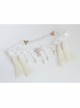 Christmas Wreath Tassels Retro Holiday Elastic White Tassels Pearls Headband
