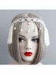 Christmas Wreath Tassels Retro Holiday Elastic White Tassels Pearls Headband