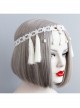 Christmas Wreath Tassels Retro Holiday Elastic White Tassels Pearls Headband