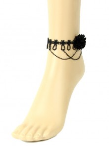 Black Lace Gothic Fashion Retro Female Lobster Clasp Anklet