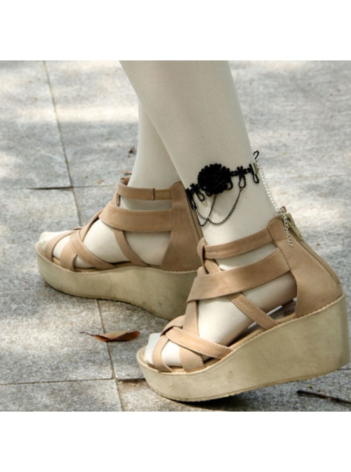 Black Lace Gothic Fashion Retro Female Lobster Clasp Anklet
