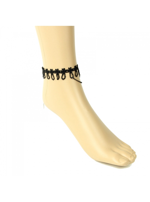 Black Lace Gothic Fashion Retro Female Lobster Clasp Anklet
