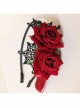 Gothic Retro Halloween Christmas Retro Red Rose Lace Tassel Headband