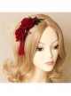 Gothic Retro Halloween Christmas Retro Red Rose Lace Tassel Headband