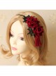 Gothic Retro Halloween Christmas Retro Red Rose Lace Tassel Headband