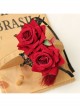 Gothic Retro Halloween Christmas Retro Red Rose Lace Tassel Headband